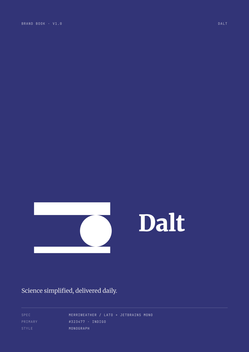 Dalt brand book cover