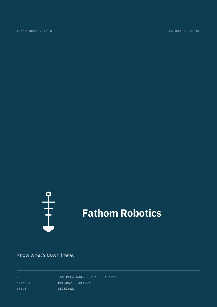 Fathom Robotics brand book cover