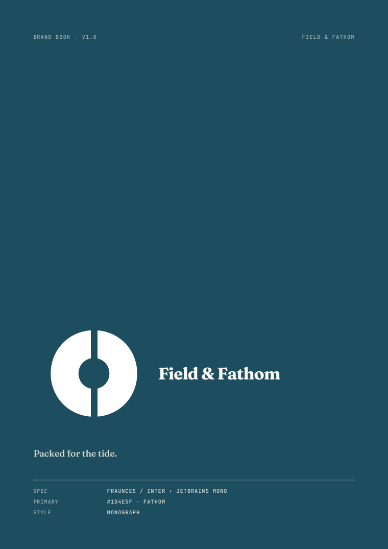 Field & Fathom brand book cover