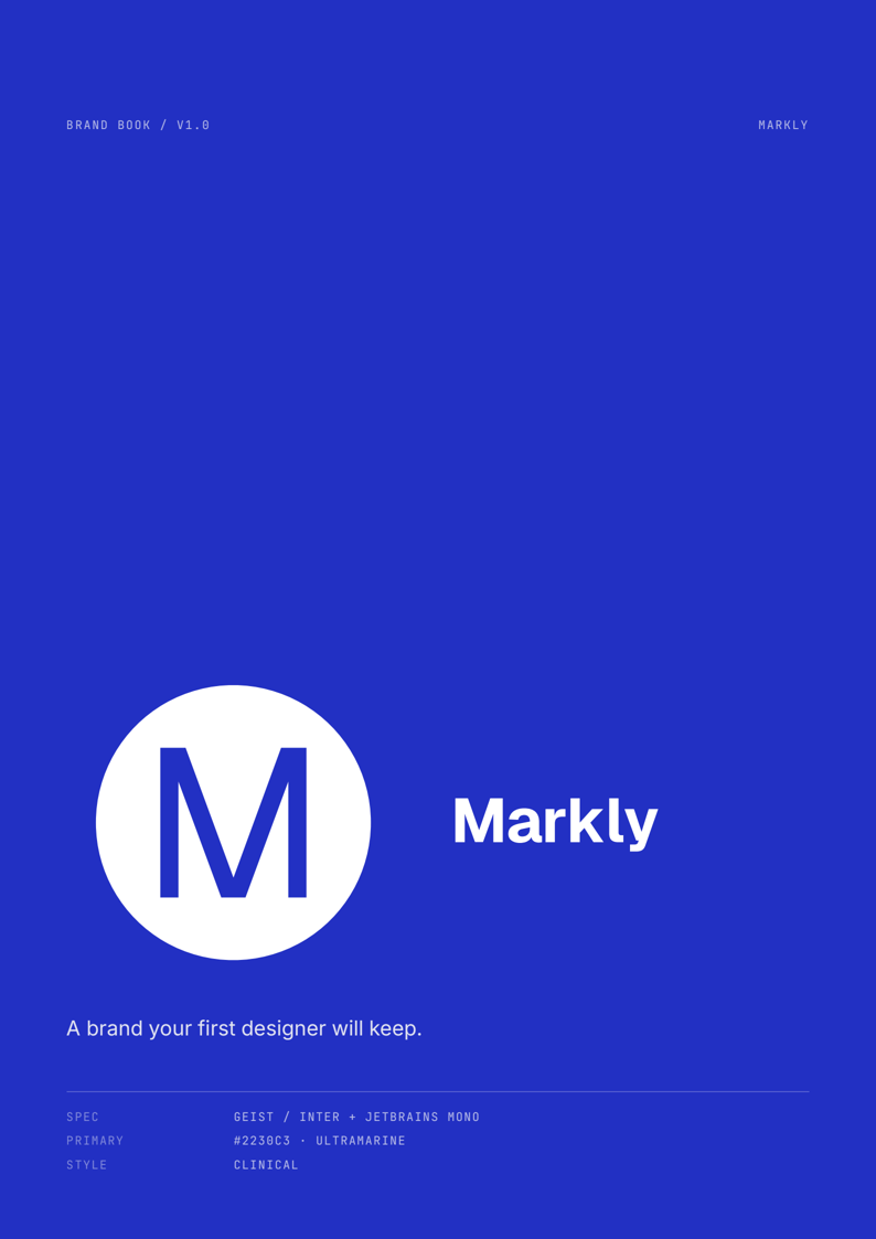 Markly brand book cover