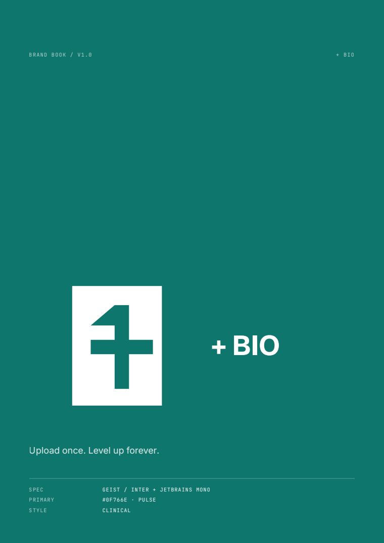 + BIO brand book cover